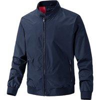 MODISHION Men's Lightweight Bomber Jacket Casual Varsity Outerwear in Navy | Size: XL