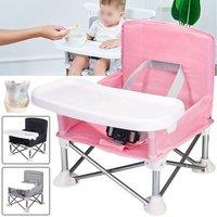 SPETLEK Baby Highchair Foldable Infant Feeding Toddler Table Chair in Grey
