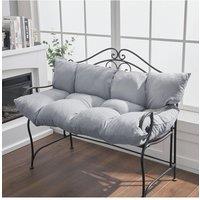Living and Home 120*80cm Solid Colour Garden Seat Cushion in Grey