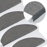 Berkfield Home Stair Mats Self-adhesive 15 pcs 65x22.5x3.5 cm Grey | Size: Medium