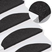 Berkfield Home Stair Mats Self-adhesive 15 pcs 65x22.5x3.5 cm Black | Size: Medium