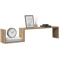 Berkfield Home Wall Shelves 2 pcs Artisan Oak 100x15x20 cm Engineered Wood in Brown | Size: 100 x 15 x 20 cm