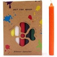 KDMD Solid Colour Dinner Candle Set - Pack of 21 - Mix of 7 Colours
