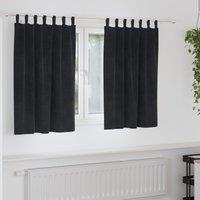 Berkfield Home Blackout Curtains with Hanging Loops 2 pcs Black Velvet