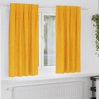 Berkfield Home Blackout Curtains with Top Tape 2 pcs Mustard Yellow Velvet