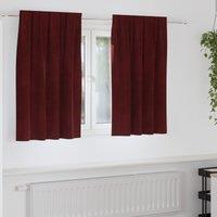 Berkfield Home Blackout Curtains with Top Tape 2 pcs Wine Red Velvet