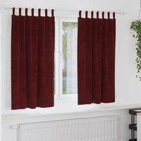 Berkfield Home Blackout Curtains with Hanging Loops 2 pcs Wine Red Velvet