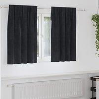 Berkfield Home Blackout Curtains with Top Tape 2 pcs Black Velvet