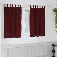 Berkfield Home Blackout Curtains with Hanging Loops 2 pcs Wine Red Velvet