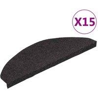 Berkfield Home Stair Mats Self-adhesive 15 pcs 65x22.5x3.5 cm Black | Size: Medium