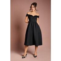 Coast Women's Scuba Sweetheart Neckline Midi Dress in Black | Size: 16
