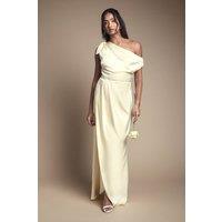 Coast Women's Fallen Shoulder Bow Detail Bridesmaid Maxi Dress in Lemon | Size: 8