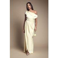 Coast Women's Fallen Shoulder Bow Detail Bridesmaid Maxi Dress in Lemon | Size: 18
