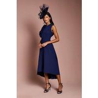 Coast Women's Petite 3D Corsage High Low Dress in Navy | Size: 4