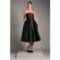 Coast Women's Scalloped Strapless Midi Dress in Black | Size: 12