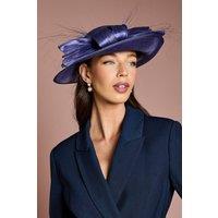 Coast Women's Lisa Tan Bow Detail Round Hat in Navy