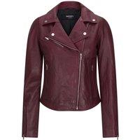 TruClothing Women's Leather Biker Jacket in Wine | Size: Large