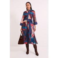 Principles Women's Geo Organza Contrast Shirt Dress | Size: 14