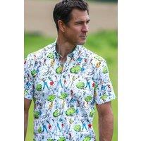 CLAUDIO LUGLI Men's GOLF CLUB SHORT SLEEVE SHIRT in White | Size: Large