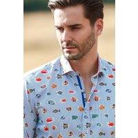 CLAUDIO LUGLI Men's Tropical Fish Print Shirt | Size: XL