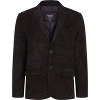 Infinity Leather Men's Slim Goat Suede Italian Blazer Jacket-Somero in Black | Size: XL