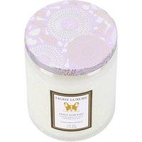 Living and Home Embossing Glass Cup Soy Wax Scented Candle with Lid in White