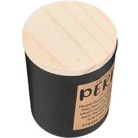 Living and Home Black Glass Cup Soy Wax Scented Candle with Wooden Lid