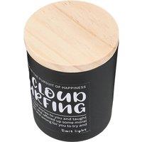 Living and Home Black Glass Cup Soy Wax Scented Candle with Wooden Lid