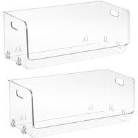 SHEONLY 2pcs Stackable Transparent Desktop Storage Boxes in Clear