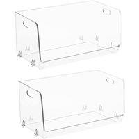 SHEONLY 2pcs Stackable Transparent Desktop Storage Boxes in Clear