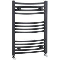 Balterley Heated Vertical Towel Curved Rail 1051 BTU, 700mm x 500mm - Anthracite in Grey