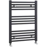Balterley Heated Vertical Towel Straight Rail Radiator, 700mmx500mm - Anthracite in Grey