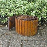 Primrose Galvanised Steel Wavy Border Edging Lawn Path Edge Roll to Reduce Weed Transfer 10m in Red