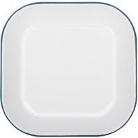 Argon Tableware White Square Enamel Baking Tray - 24.5 x 24.5cm in Blue | Size: 24.5 x 24.5 cm