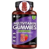 New leaf health Multivitamin Gummies, 60 High Strength Gummies for Men & Women - Vegetarian +14 Essential Vitamins & Minerals in Purple