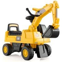 Gymax Kids Ride On Toy Realistic Excavator With Seat Storage Rotating Bucket in Yellow