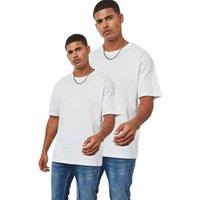 AARHON Men's Basic Crew Neck T-Shirt in White | Size: Small