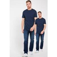 AARHON Men's Basic Crew Neck T-Shirt in Navy | Size: Large