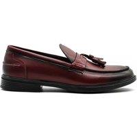 XPOSED Men's Faux Leather Retro Tassel Loafers in Maroon | Size: 11.5