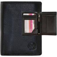 Mala leather Men's Origin Plain Compact Shirt Wallet with Coin pocket in Black