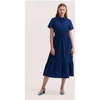 Finery London Women's Penny Cotton Midi Shirt Dress in Royal | Size: 18