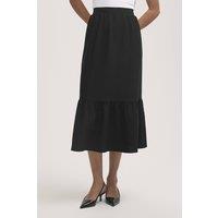 Finery London Women's Riley Crepe Tiered Midi Skirt in Black | Size: 10