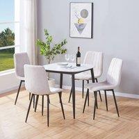 Core Products Aspen White Sintered Stone Table with 4 Straight Stitch Chairs - Set