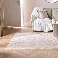 OHS Checkerboard Rug Soft Floor Carpet Non Slip Area Mat in Stone | Size: 160 cm x 230 cm