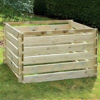 Primrose Outdoor Wooden Compost Bin Extra Large 1575 Litre Composter with Slatted Design 150cm in Natural