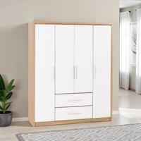 Seconique Seville 4 Door 2 Drawer Wardrobe in White