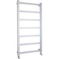 Balterley Heated Vertical Towel Rail Square Tubes 864 BTU Chrome 1200x 600mm in Silver