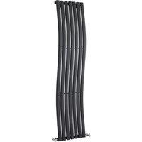 Balterley Embrace Wave Vertical Single Panel Radiator, 1785 x 413mm - Anthracite in Grey