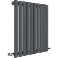Balterley Horizontal Single Panel Radiator 1477 BTU Anthracite 600 x 586mm in Grey