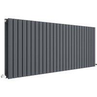 Balterley Lucia Square Horizontal Double Panel Radiator, 600 x 1572mm Anthracite in Grey